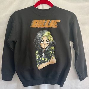 Billie Eilish Extra Small XS Black Anime Sweatshirt Pullover Crewneck